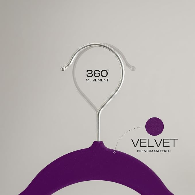 Utopia Home Velvet Hangers, 30 Pack | Luxury Non-Slip Slim Pant & Coat Hangers - Image 4