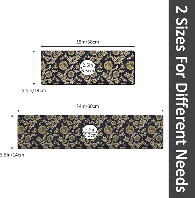 2PCS 24" X 5.5" Kitchen Sink Splash Guard Faucet Mat Floral Flower Super - Image 2
