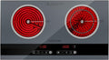 Dual Coil Design of 2 Burner Electric Cooktop, 1800W Ceramic Hot Plate for Cooking, Infrared Double Burner Portable Countertop or 24inch Built-in Radiant Stove Top Cooker, Compatible with All Cookware