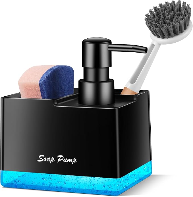 Dish Soap Dispenser with Sponge Holder, Small Hand Soap Dispenser with Sponge by Bestseek