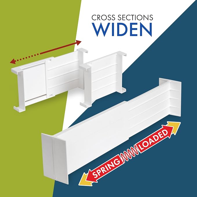 Dial Industries Dresser Drawer Dividers, 4 Pk + 3 Cross Dividers, 4.5" Deep | - Image 4