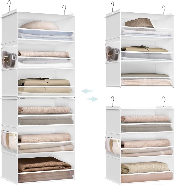 SONGMICS Widended Hanging Closet Organizer and Storage, Separable | Foldable by Unknown