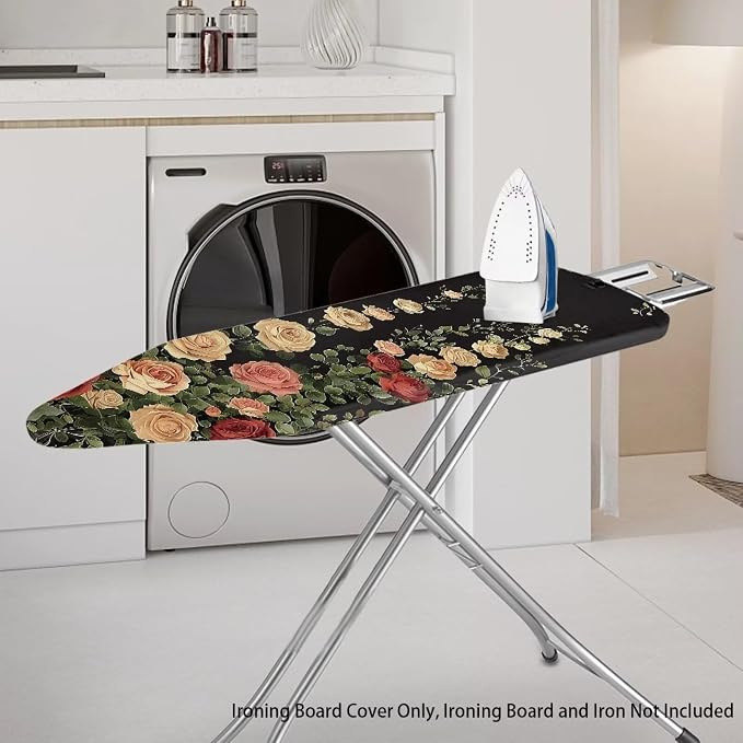 Rose Print Ironing Board Cover and Pad Heat Reflective Stain Resistant Iron - Image 2
