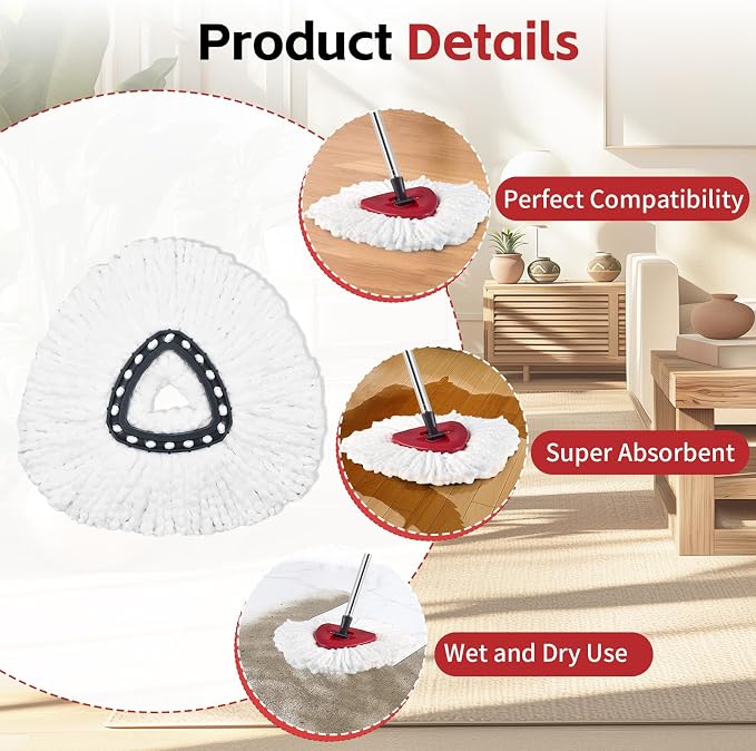 ANREKEYH Spin Mop Head, Handle Replacement - Image 5