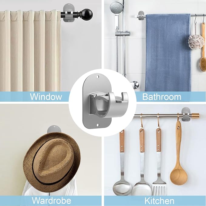 No Drill Curtain Rod Holder Hangers - Image 5