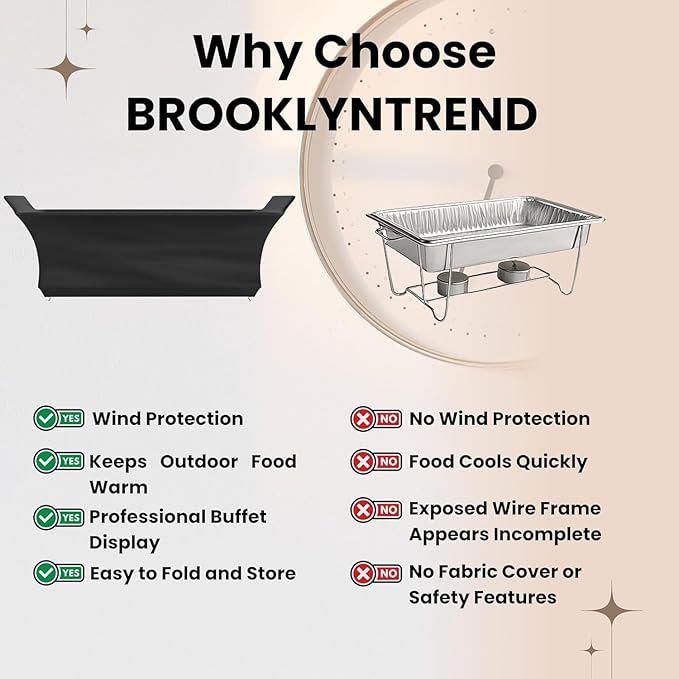 Limited Edition Chafer Wind Guard 2 Pack – Designer Chafing Dish Wind Cover | Wind-Blocking Decorative Cover Keeps Food Warm | Buffet & Catering Display for Events & Parties (reindeer print)