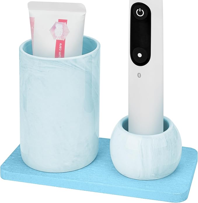 Ceramic Toothbrush Holder & Toothbrush Cup by LUEXBOX