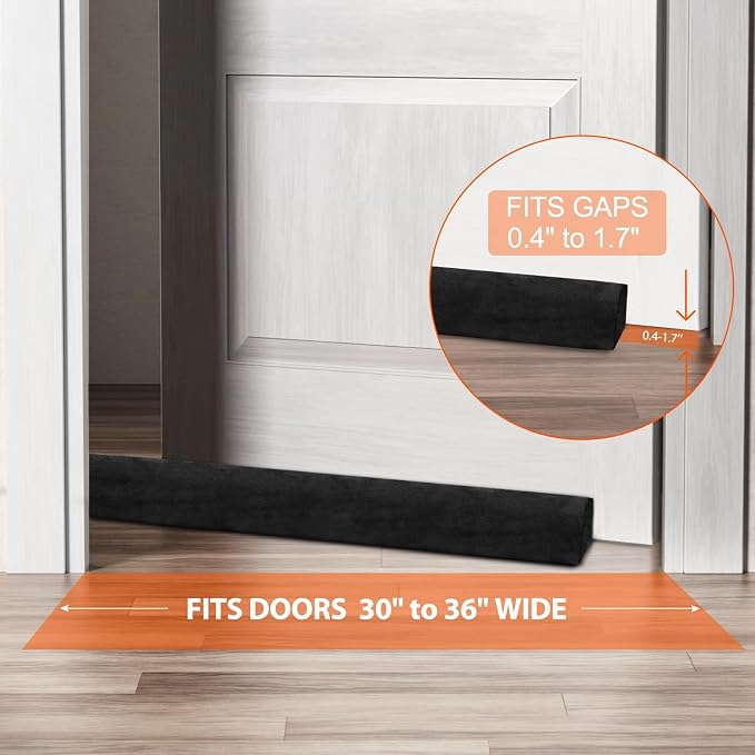GDHOMM Door Draft Stopper, Door Sweep Noise Blocker Door Draft Guard - Image 3