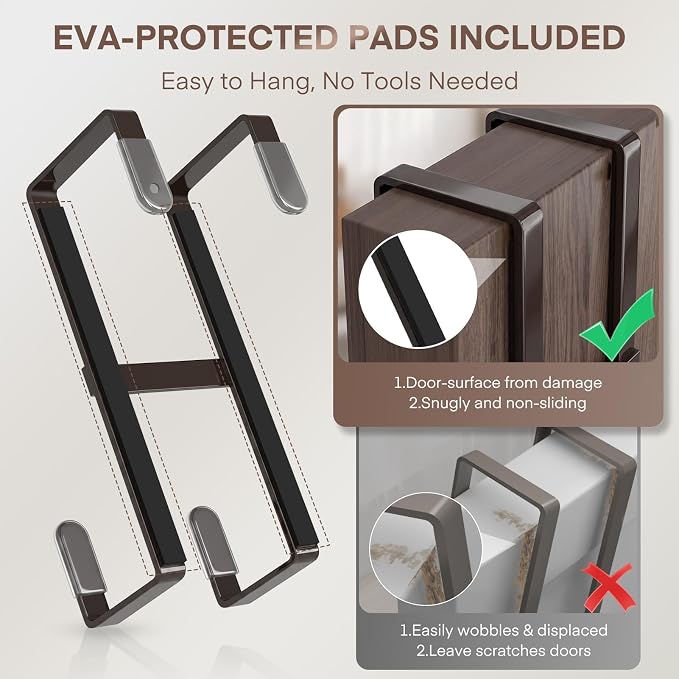 FYY 2 Packs Over The Door Hooks, Double Sided Door Hanger Hook - Image 3