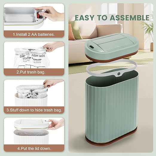 ELPHECO Motion Sensor Bathroom Trash Can - Image 3