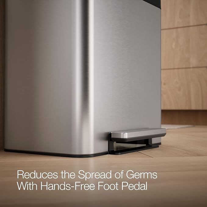 Kohler 20942-ST 8 Gallon Compact Hands-Free Kitchen Step Can, Trash Can - Image 9