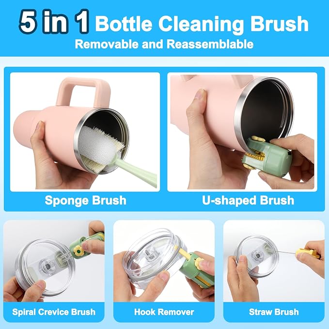 5 in 1 Bottle Cleaning Brush Set, Cleaning Tool Kit - Image 2