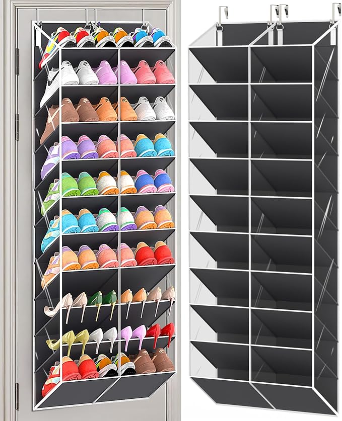 20-30 Pairs Over the Door Shoe Organizer, 10-Tier Door Shoes Rack, Handing by UVIAHOMIHOMEORGANIZER