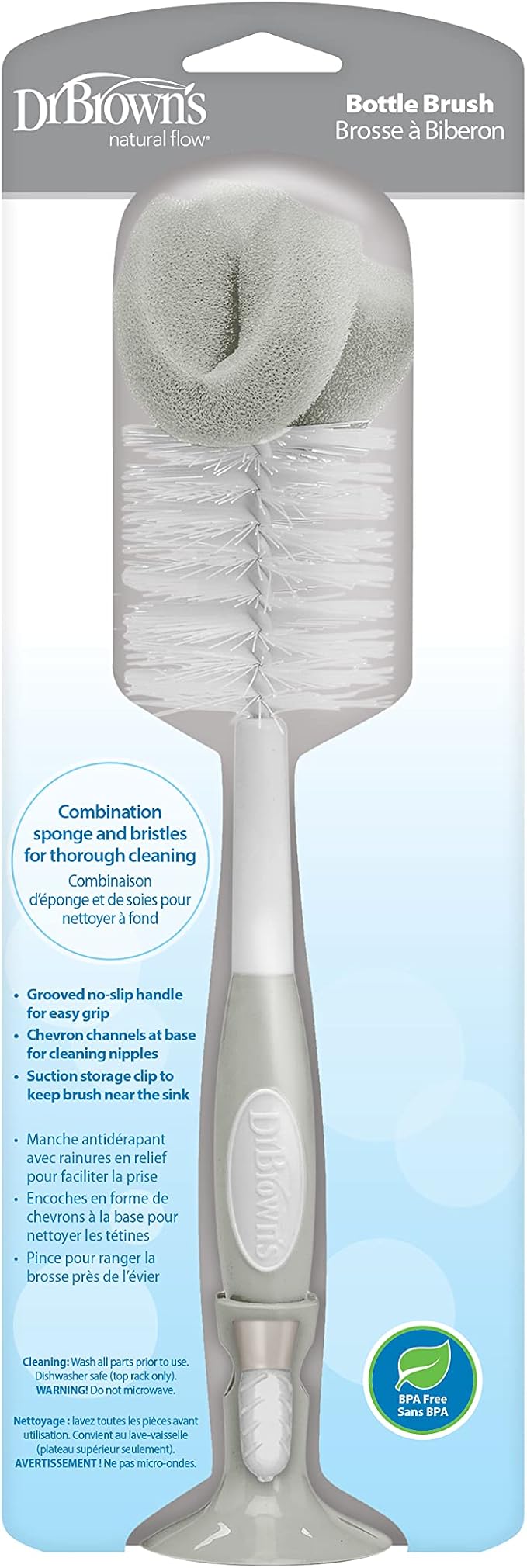 Dr. Brown's Reusable Sponge Baby Bottle Cleaning Brush - Image 2