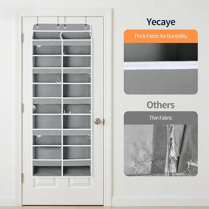 Yecaye Over The Door Organizer, 5 Tier Extra Large Behind Door Storage of 10 - Image 7