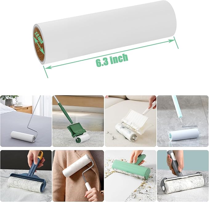 6.3 inch Lint Roller Refills Only, Extra Sticky Lint Remover Refills - Image 2