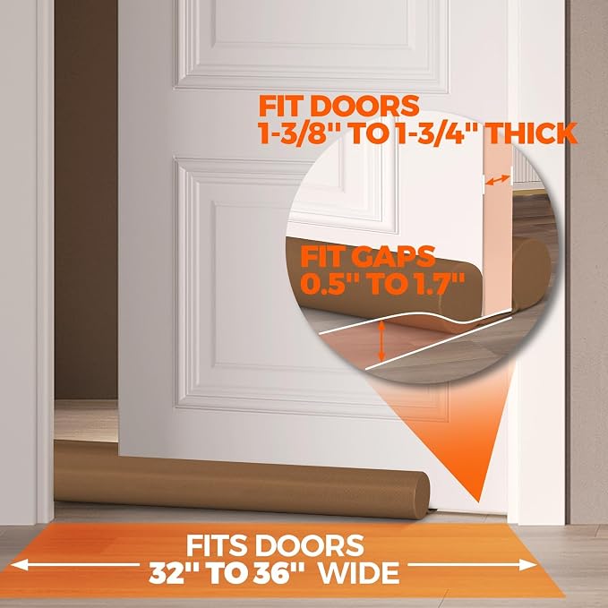 Holikme Under Door Draft Stopper Door Seal Gap Filler Weather Stripping | 36 - Image 4