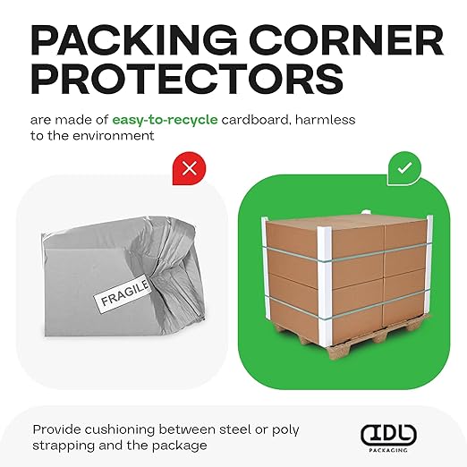 IDL Packaging Cardboard Edge Protectors 2" x 2" x 36", Full Pallet of 2800 pc, White - V-Board Reinforced Corner Protectors - Regular-Duty Cardboard Corners for Shipping