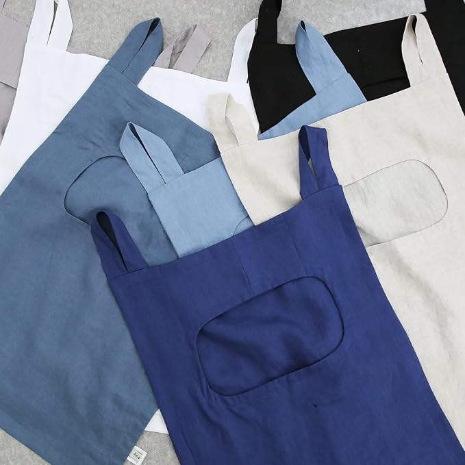 Amazhiyu 100% Linen Door Hanging Laundry Hamper Bag, 19x27 Inches - Image 5
