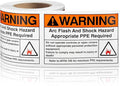 100 PCS Warning Arc Flash and Shock Hazard Label - 3.5 x 5 Black & Orange Electrical Safety Warning Decal High Performance Polyester Safety Sticker Signs for The Workplace