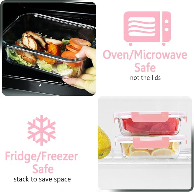 M MCIRCO 10 Pack Glass Food Storage Containers - Image 4