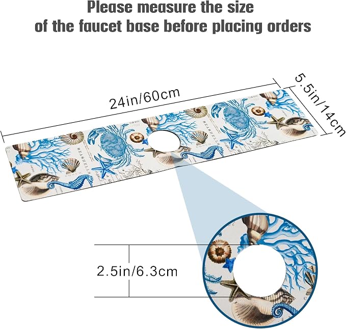 Sink Faucet Absorbing Mat, 2 Pack Drying Mat Around Faucet Sink Splash Guard - Image 4