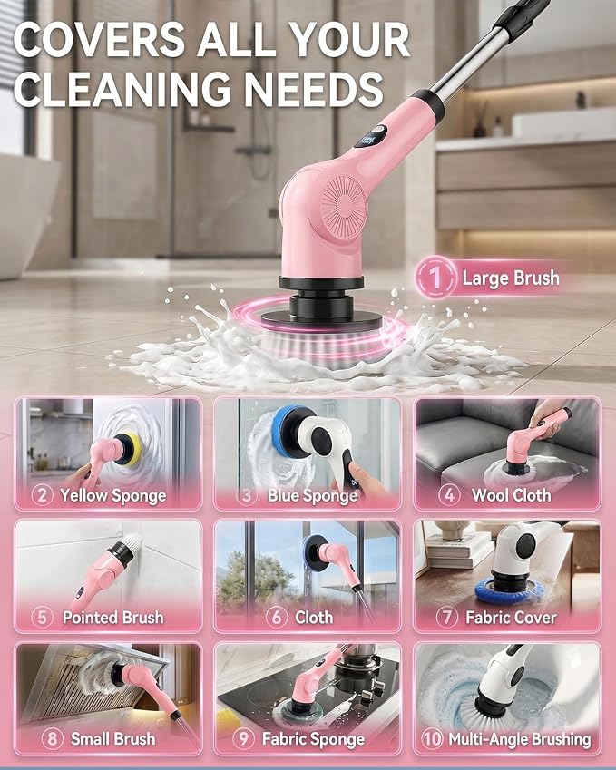 Electric Spin Scrubber, 3-Speed Shower Scrubber - Image 7