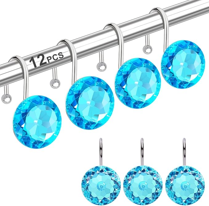 12PCS Stainless Steel Shower Curtain Hooks Rings by Yapicoco