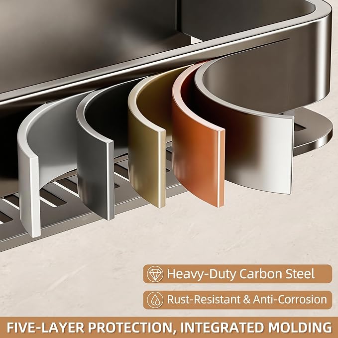 Suction Cup Shower Caddy, No Drilling, Rectangular - Image 3