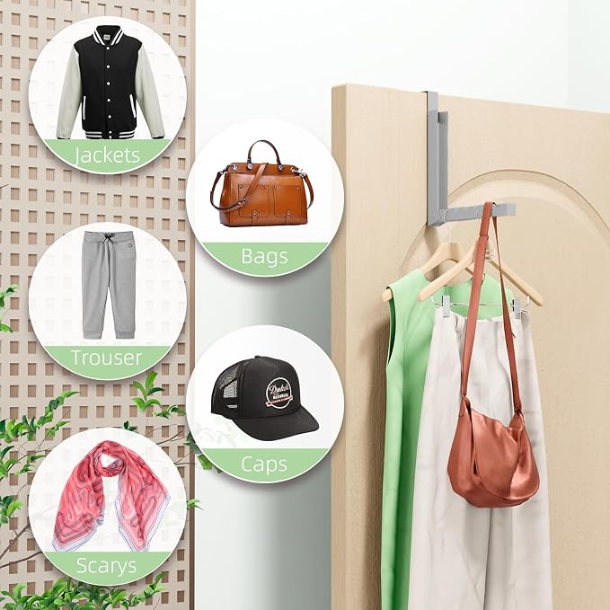BAKON Over The Door Hanger Folding Clothes Drying Rack, Folding Hanging Coat - Image 6