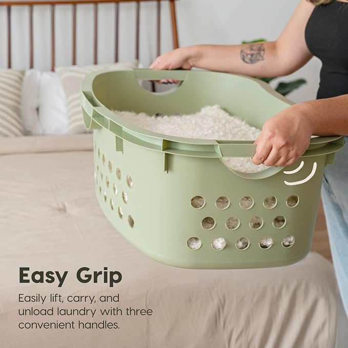 IRIS USA Plastic Laundry Basket 1.5 Bushel, Built-In Handles - Image 4