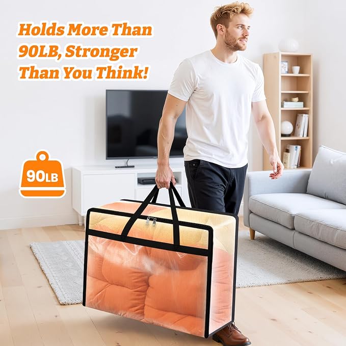 BlissTotes Moving Bags 90L 4PCS, Transparent Containers - Image 2