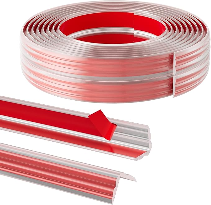 20FT Flexible Wall Corner Protector Moulding Trim, Peel and Stick Inside & Outside Wall Corner Guards Edge Protector,Self Adhesive Molding Trim Strip for Edge Ceiling