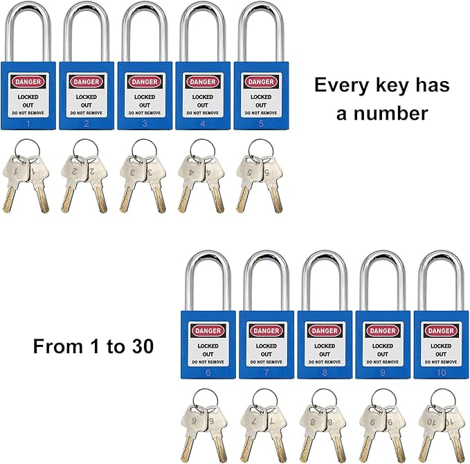 Lockout Tagout Locks, Safety Padlocks, Loto Locks Keyed Differently Lock Out Tag Out Device Plastic with Lockout TagOut Tags Kits