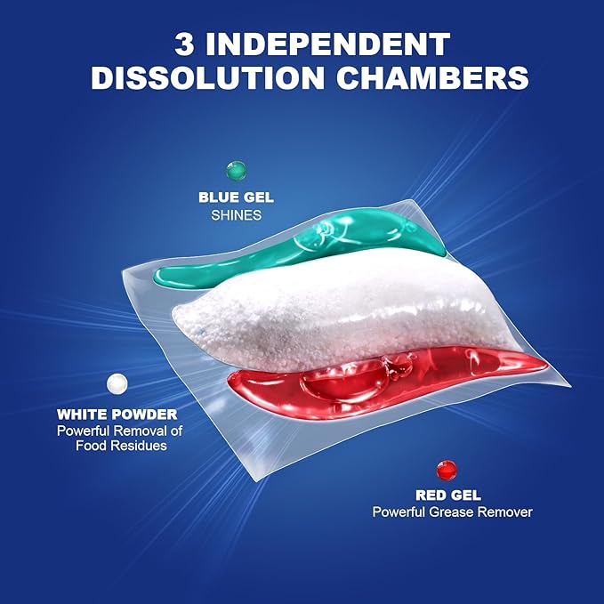 CHMI 200 Count Dishwasher Pods, suitable for 24-hour drying of stains and grease, no pre-rinsing required. CHMI dishwasher capsules are suitable for use in dishwashers or sinks.