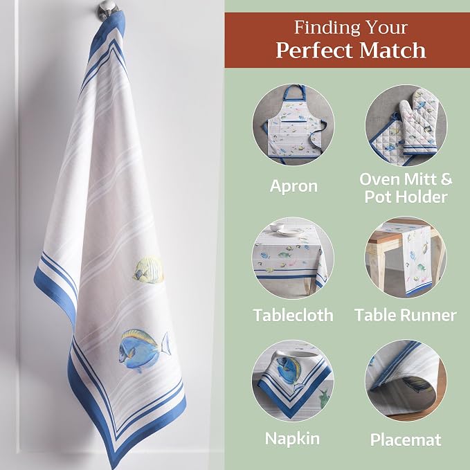 Maison d' Hermine Kitchen Towels Set of 3 Reusable 100% Cotton 27.50" x 20" - Image 5