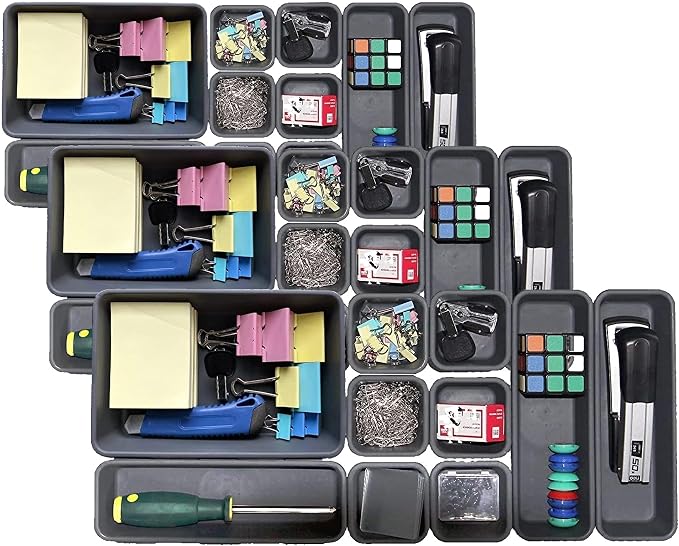 Kutesna 15 PCS Interlocking Desk Drawer Organizer Separator by Kutesna