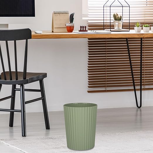 Small Bathroom Trash Can Plastic Wastebasket Garbage Can Green 2 Pack | Sturdy - Image 6
