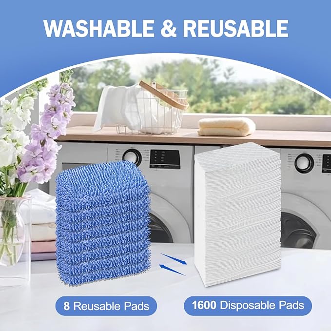8 Pack Reusable Mop Pads Compatible - Image 4