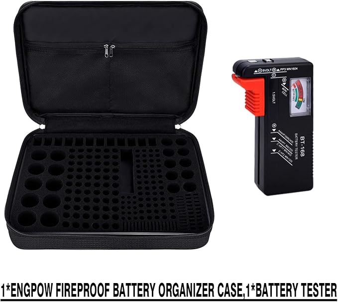 ENGPOW Battery Organizer Storage Box w/Tester, Protects Up to 220 Batteries | - Image 7