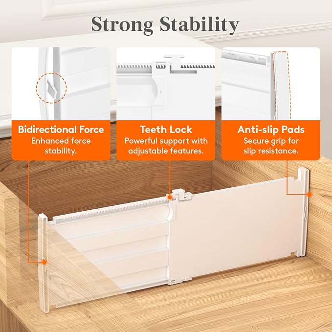 Lifewit 6" Tall Drawer Dividers, Adjustable Deep Drawer Organizer Clothes | 12 - Image 4