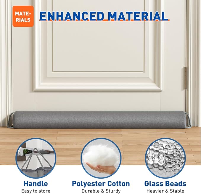 MAGZO Door Draft Stopper 32 Inches, Energy Saving | Triangular Weighted Door - Image 3
