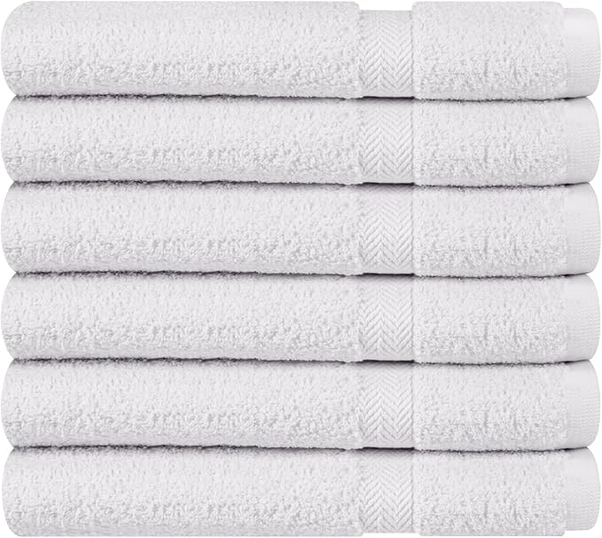 Towel and Linen Mart 100% Cotton White 18 Pack Bath Towel Set, Quick Dry - Image 4