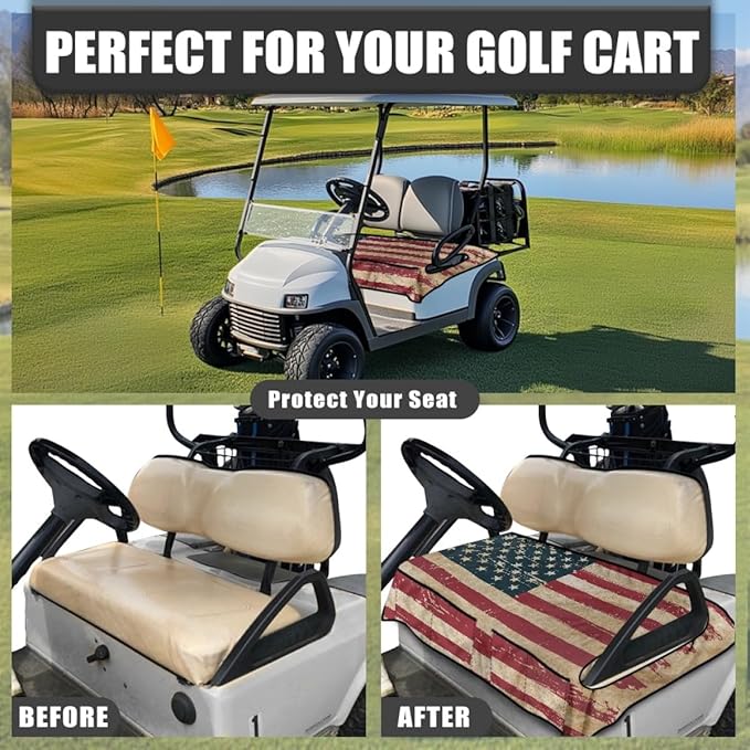 Golf Cart Seat Cover Cushion Made from Soft Microfiber Fabric, Designed to Absorb Sweat and Protect Seats During Outdoor Use