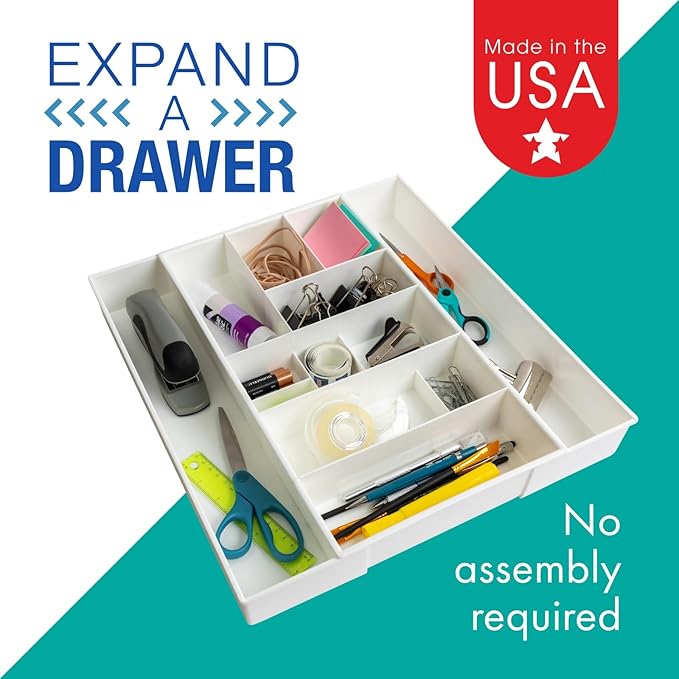 Dial Industries Expandable Junk Drawer Desk Organizer Storage Tray | Adjusts to - Image 2