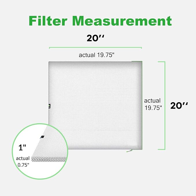Reair 20x20x1 Air filter, Washable and Reusable Air Filter 20x20x1 for AC HVAC Furnace, MERV 8 Air Filters Machine Washable & Dryer Friendly, AC Furnace Air Filter