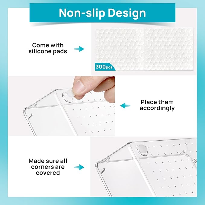 Vtopmart 66 PCS Clear Plastic Drawer Organizers Set, Vanity Organizer Trays | - Image 7
