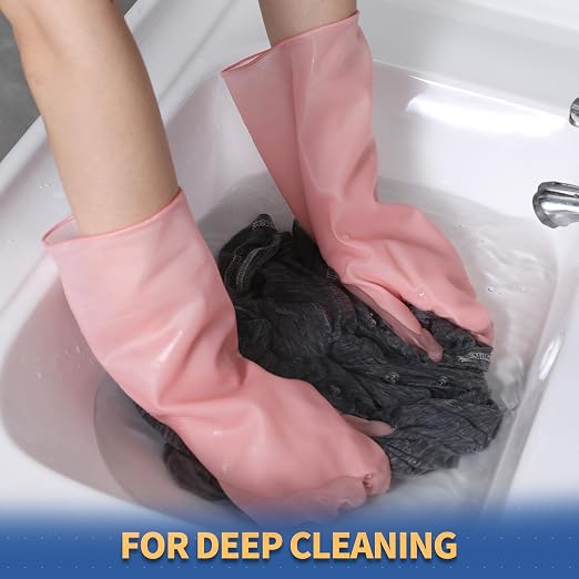 BOOMJOY PVC Cleaning Gloves, Heavy Duty Dishwashing Gloves, Reusable Medium - Image 7