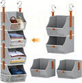 Fabric Hanging Closet Clothes Organizers and Storage Detachable 4 Tier | by Unknown