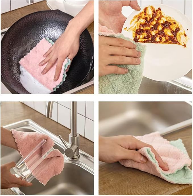 32 Pack Kitchen Dish Cloths Dish Towels, Super Soft and Absorbent Coral Fleece - Image 2
